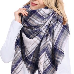Plaid Blanket Scarf - oversized